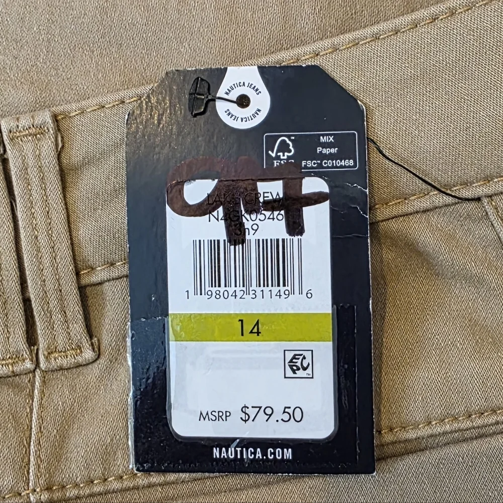 Nautica Tan Mid-Rise Demi Bootcut Sateen Pant Size 14 - Picture 7 of 9